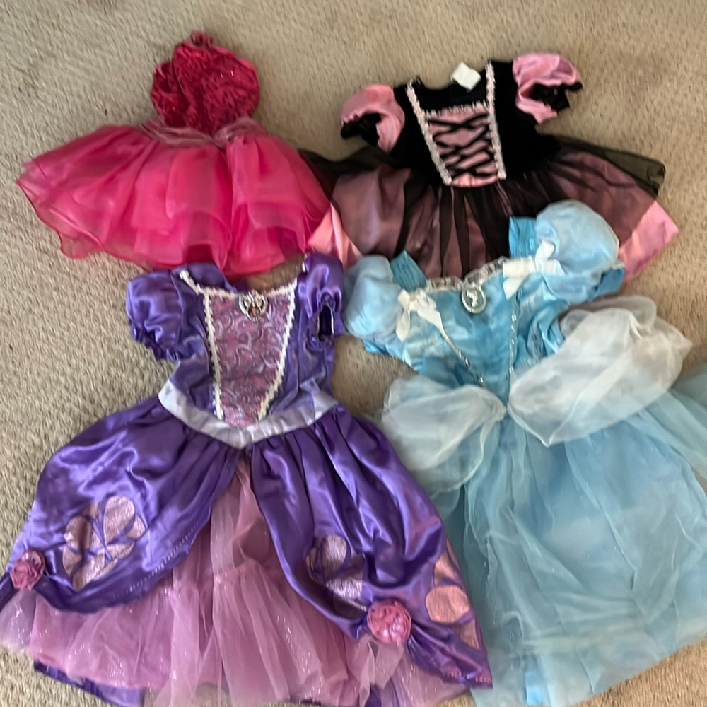 Girls dress up bundle with Disney Cinderella gown and dance leotard, Halloween